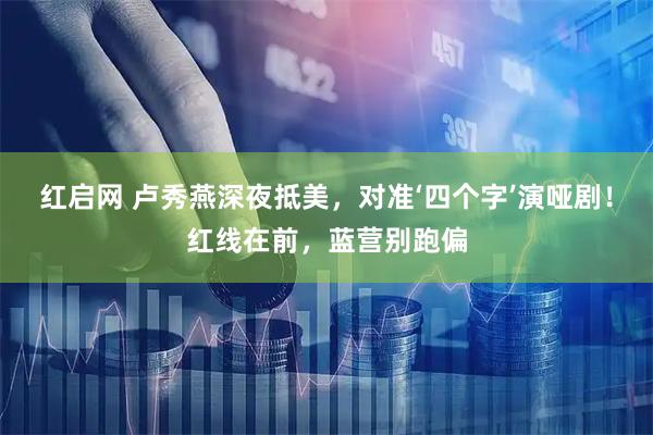 红启网 卢秀燕深夜抵美，对准‘四个字’演哑剧！红线在前，蓝营别跑偏