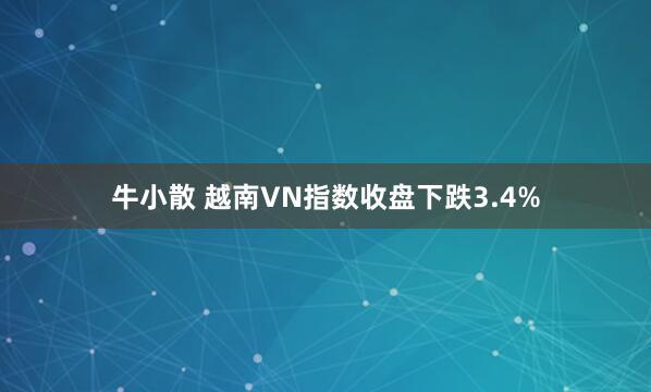 牛小散 越南VN指数收盘下跌3.4%